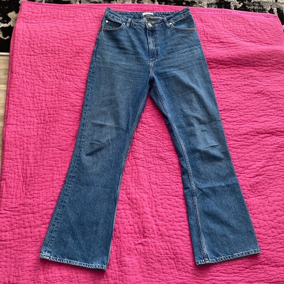 Sandro Blue Flare Wide Leg Jeans, US4 - Picture 1 of 8
